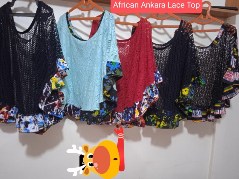 African Ankara Lace Tops