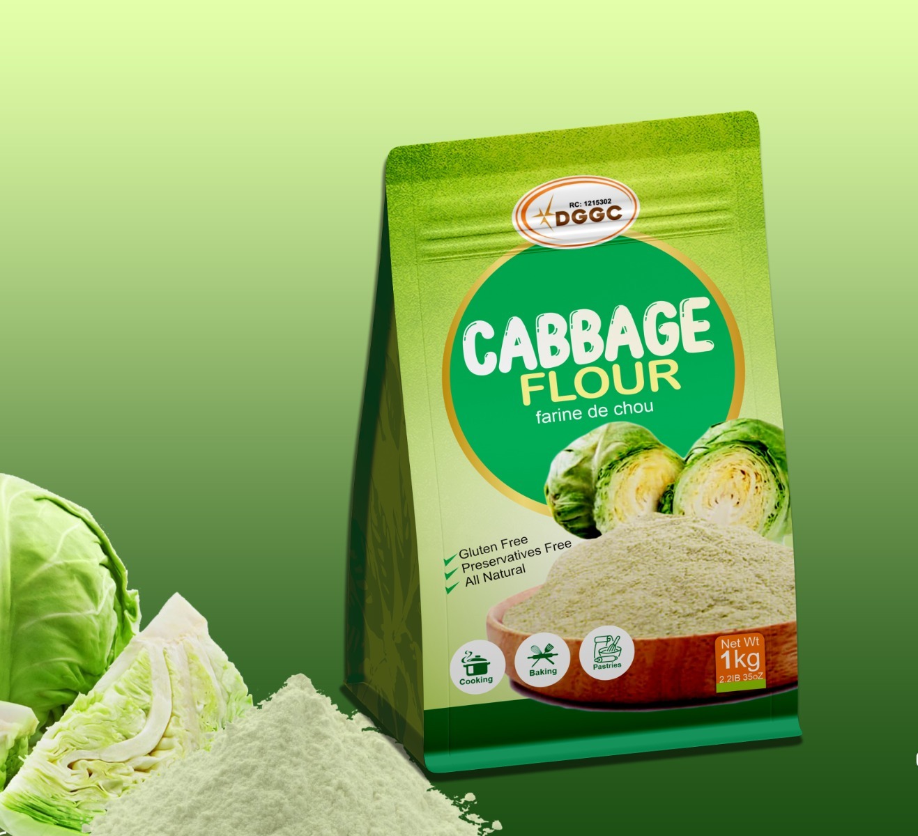 100% Natural Raw Cabbage Flour